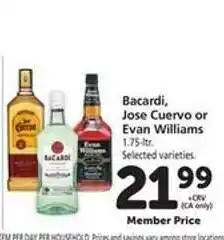 Safeway Bacardi, Jose Cuervo or Evan Williams offer