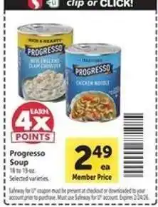 Safeway Progresso Soup offer