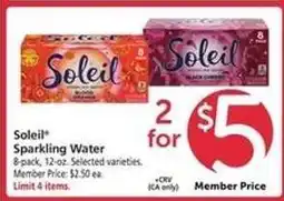 Safeway Soleil Sparkling Water offer