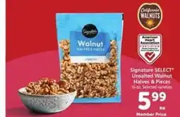 Safeway Signature SELECT Unsalted Walnut Halves & Pieces offer