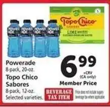 Safeway Powerade / Topo Chico Sabores offer