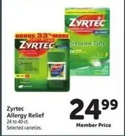 Safeway Zyrtec Allergy Relief offer