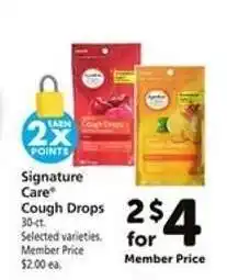 Safeway Signature Care Cough Drops offer