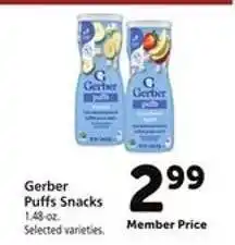 Safeway Gerber Puffs Snacks offer