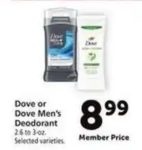 Safeway Dove or Dove Men's Deodorant offer