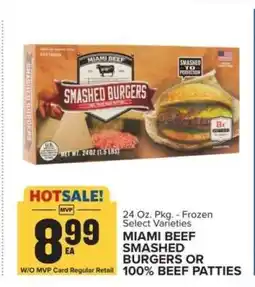 Food Lion Miami Beef Smashed Burgers or 100% Beef Patties offer