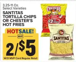 Food Lion Santitas Tortilla Chips or Chester’s Hot Fries offer