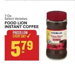 Food Lion FOOD LION INSTANT COFFEE offer