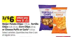 Meijer Meijer Potato Chips, Tortilla Chips, Corn Chips or Cheese Puffs or Curls offer