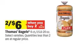 Meijer Thomas' Bagels offer