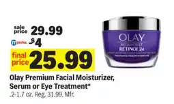 Meijer Olay Premium Facial Moisturizer, Serum or Eye Treatment offer