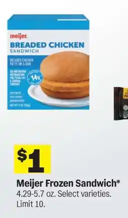 Meijer Meijer Frozen Sandwich offer