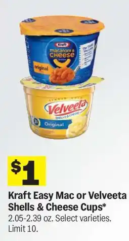Meijer Kraft Easy Mac or Velveeta shells & cheese cups offer
