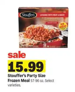 Meijer Stouffer's Party Size Frozen Meal offer