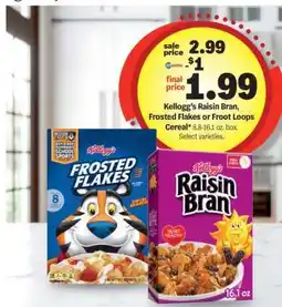 Meijer Kellogg’s Raisin Bran, Frosted Flakes or Froot Loops Cereal offer