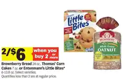 Meijer Brownberry Bread, Thomas’ Corn Cakes, Entenmann’s Little Bites offer