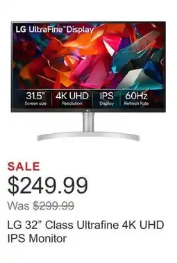 Costco LG 32 Class Ultrafine 4K UHD IPS Monitor offer