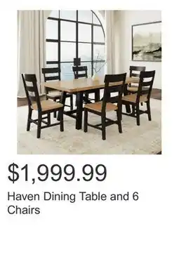 Costco Haven Dining Table and 6 Chairs offer