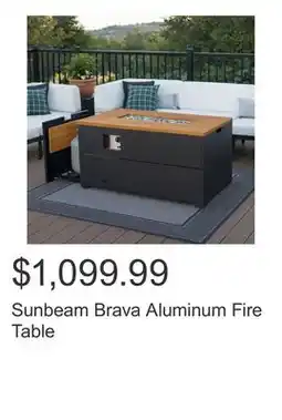 Costco Sunbeam Brava Aluminum Fire Table offer