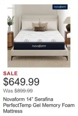 Costco Novaform 14 Serafina PerfectTemp Gel Memory Foam Mattress offer