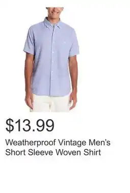 Costco Weatherproof Vintage Men's Short Sleeve Woven Shirt offer