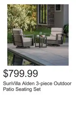 Costco SunVilla Alden 3-piece Outdoor Patio Seating Set offer