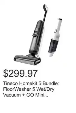 Costco Tineco Homekit 5 Bundle: FloorWasher 5 Wet/Dry Vacuum + GO Mini Handheld Vacuum offer