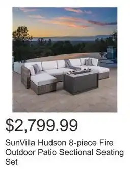 Costco SunVilla Hudson 8-piece Fire Outdoor Patio Sectional Seating Set offer