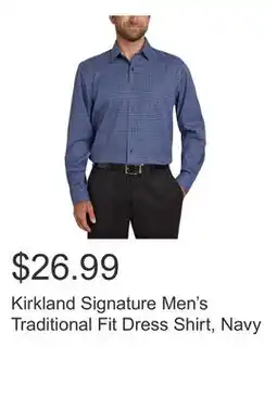 Costco Kirkland Signature Men's Traditional Fit Dress Shirt, Navy offer