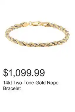 Costco 14kt Two-Tone Gold Rope Bracelet offer