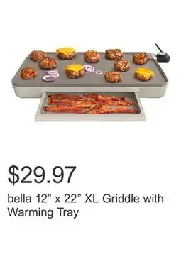 Costco bella 12 x 22 XL Griddle with Warming Tray offer