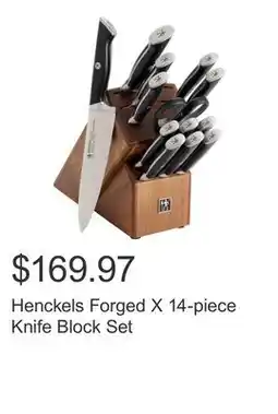 Costco Henckels Forged X 14-piece Knife Block Set offer