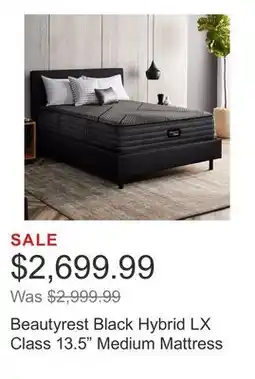 Costco Beautyrest Black Hybrid LX Class 13.5 Medium Mattress offer