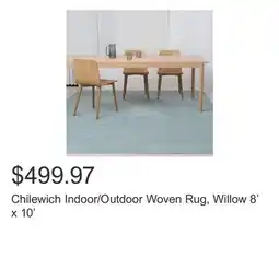 Costco Chilewich Indoor/Outdoor Woven Rug, Willow 8' x 10' offer