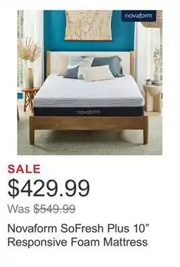 Costco Novaform SoFresh Plus 10 Responsive Foam Mattress offer