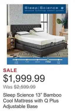 Costco Sleep Science 13 Bamboo Cool Mattress with Q Plus Adjustable Base offer