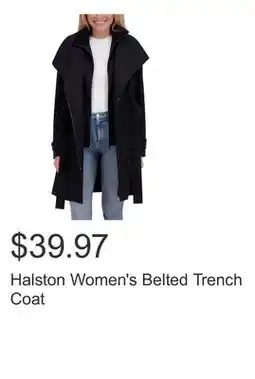 Costco Halston Women's Belted Trench Coat offer