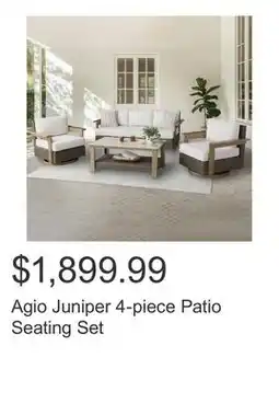 Costco Agio Juniper 4-piece Patio Seating Set offer