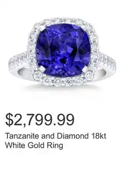 Costco Tanzanite and Diamond 18kt White Gold Ring offer