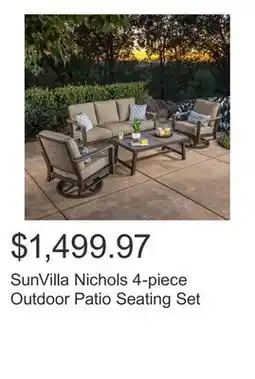 Costco SunVilla Nichols 4-piece Outdoor Patio Seating Set offer