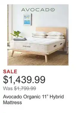 Costco Avocado Organic 11 Hybrid Mattress offer