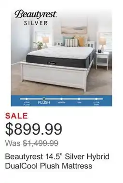 Costco Beautyrest 14.5 Silver Hybrid DualCool Plush Mattress offer
