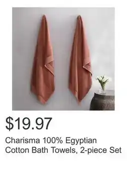 Costco Charisma 100% Egyptian Cotton Bath Towels, 2-piece Set offer
