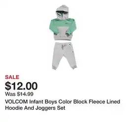 Marshalls VOLCOM Infant Boys Color Block Fleece Lined Hoodie And Joggers Set offer