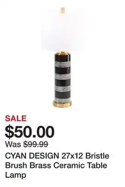 Marshalls CYAN DESIGN 27x12 Bristle Brush Brass Ceramic Table Lamp offer