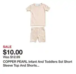 Marshalls COPPER PEARL Infant And Toddlers Sol Short Sleeve Top And Shorts Pajama Set offer