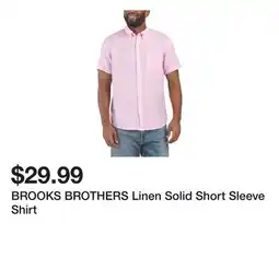 Marshalls BROOKS BROTHERS Linen Solid Short Sleeve Shirt offer