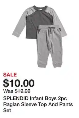 Marshalls SPLENDID Infant Boys 2pc Raglan Sleeve Top And Pants Set offer