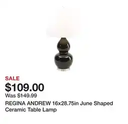 Marshalls REGINA ANDREW 16x28.75in June Shaped Ceramic Table Lamp offer