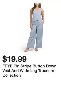 Marshalls FRYE Pin Stripe Button Down Vest And Wide Leg Trousers Collection offer